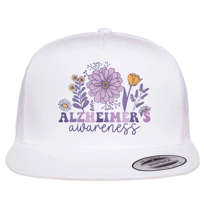 Alzheimer Alzheimers Awareness Dementia Awareness Retro Flat Bill Trucker Hat