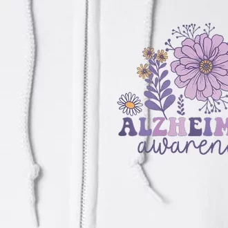 Alzheimer Alzheimers Awareness Dementia Awareness Retro Full Zip Hoodie