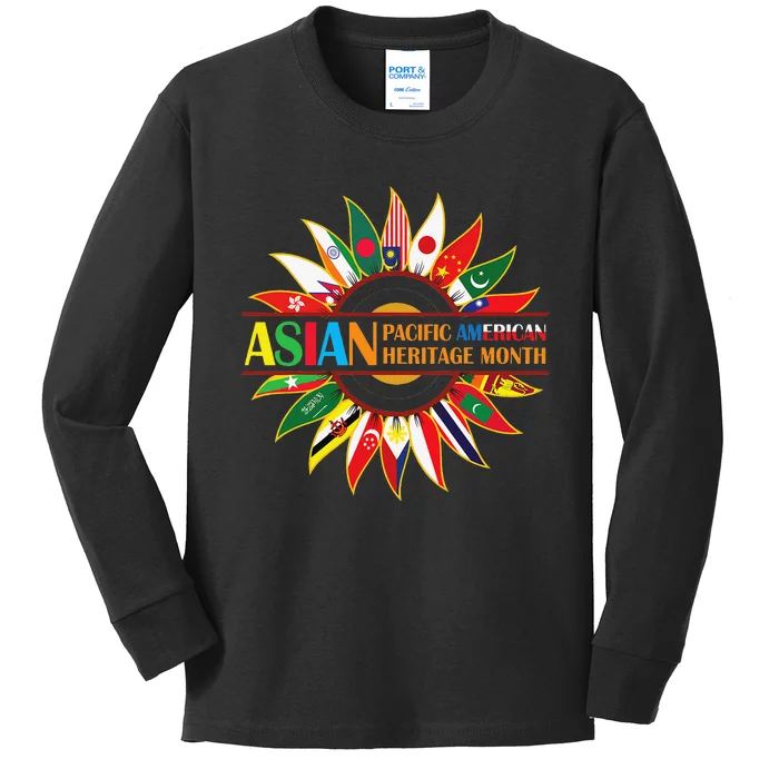 Asian American and Pacific Islander Heritage Month Sunflower Kids Long Sleeve Shirt