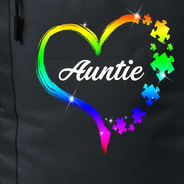 Auntie Autism Awareness Rainbow Heart Daily Commute Backpack