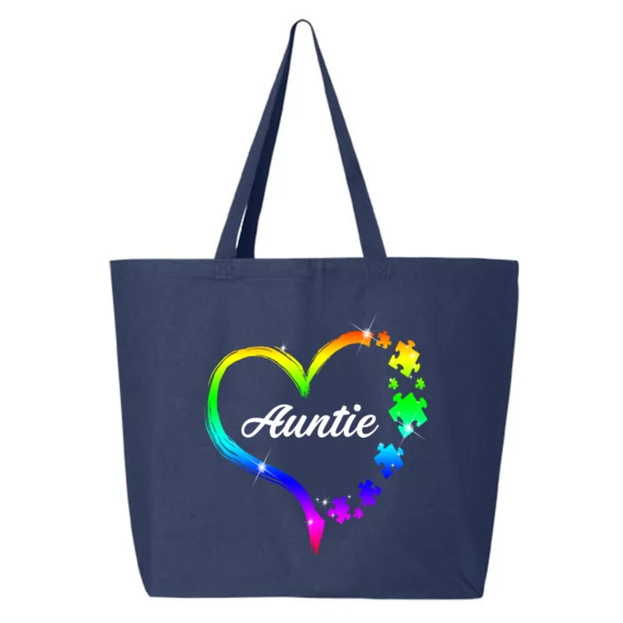 Auntie Autism Awareness Rainbow Heart 25L Jumbo Tote