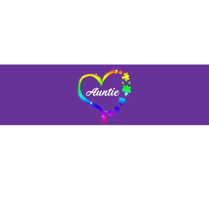 Auntie Autism Awareness Rainbow Heart Bumper Sticker