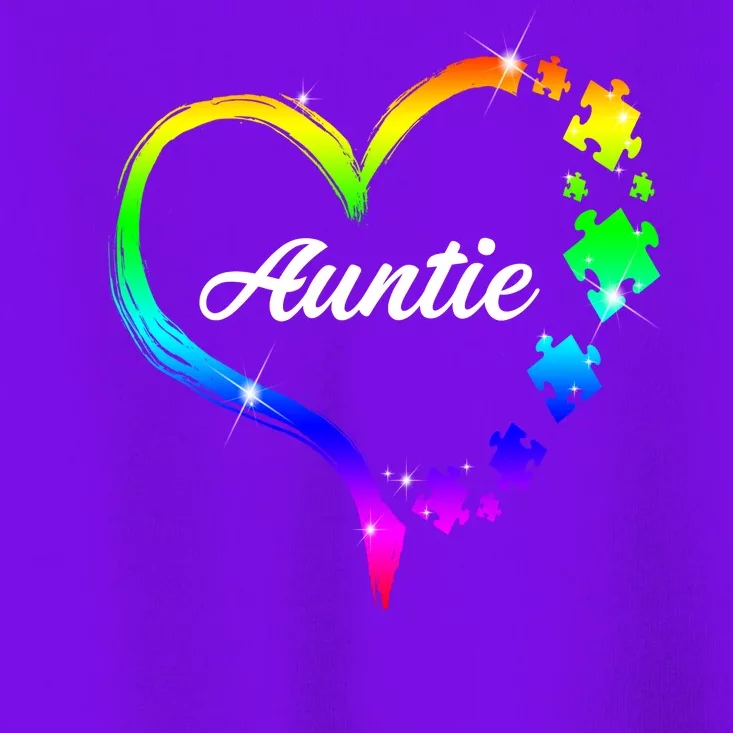 Auntie Autism Awareness Rainbow Heart Toddler T-Shirt