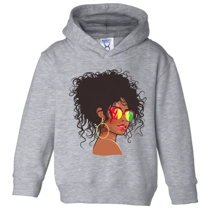 Afro African American  Black Melanin Queen Juneteenth Toddler Hoodie