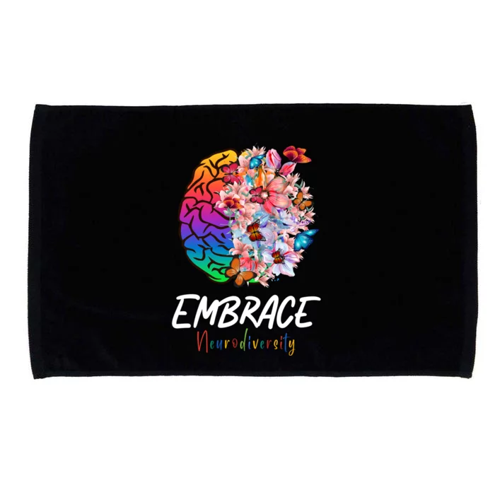 Asd Adhd Autism Awareness Brain A Embrace Neurodiversity Cool Gift Microfiber Hand Towel