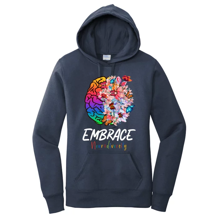 Asd Adhd Autism Awareness Brain A Embrace Neurodiversity Cool Gift Women's Pullover Hoodie