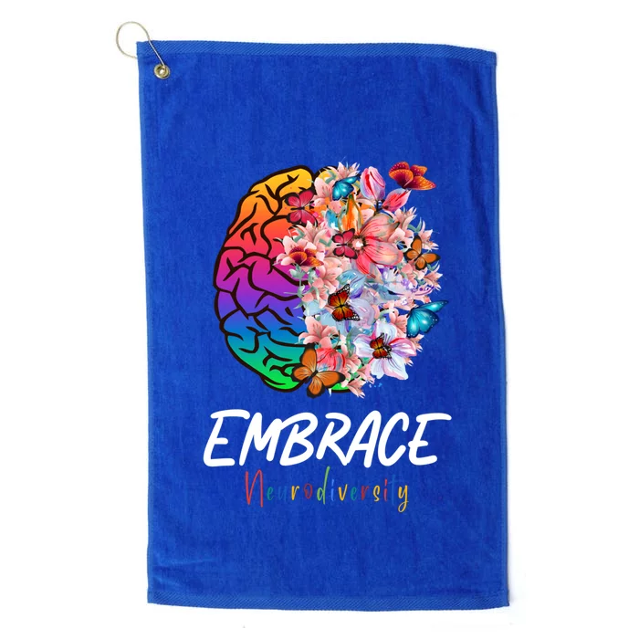 Asd Adhd Autism Awareness Brain A Embrace Neurodiversity Cool Gift Platinum Collection Golf Towel