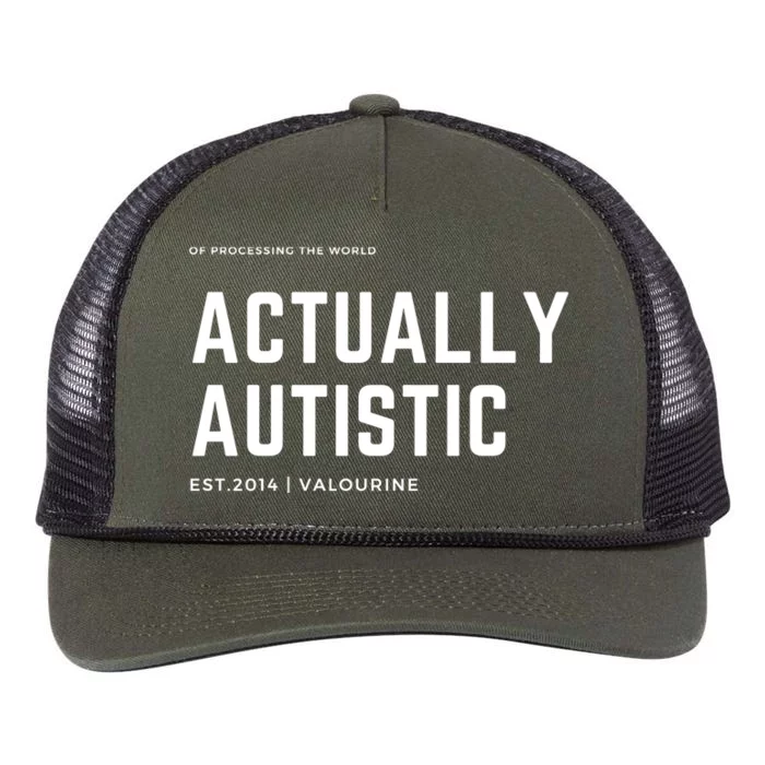 Actually Autistic Autism Awareness Be Kind Be Compassionate Gift Retro Rope Trucker Hat Cap