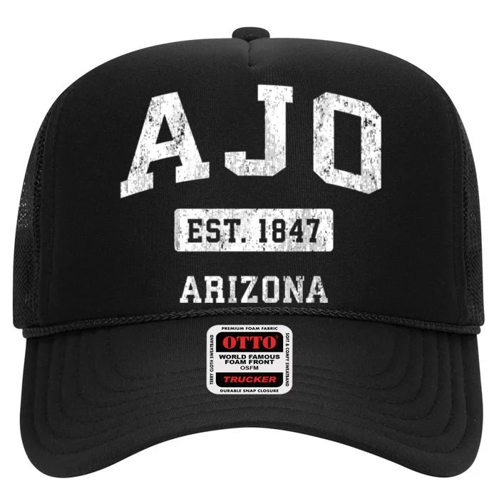 Ajo Arizona Az Vintage Sports High Crown Mesh Trucker Hat