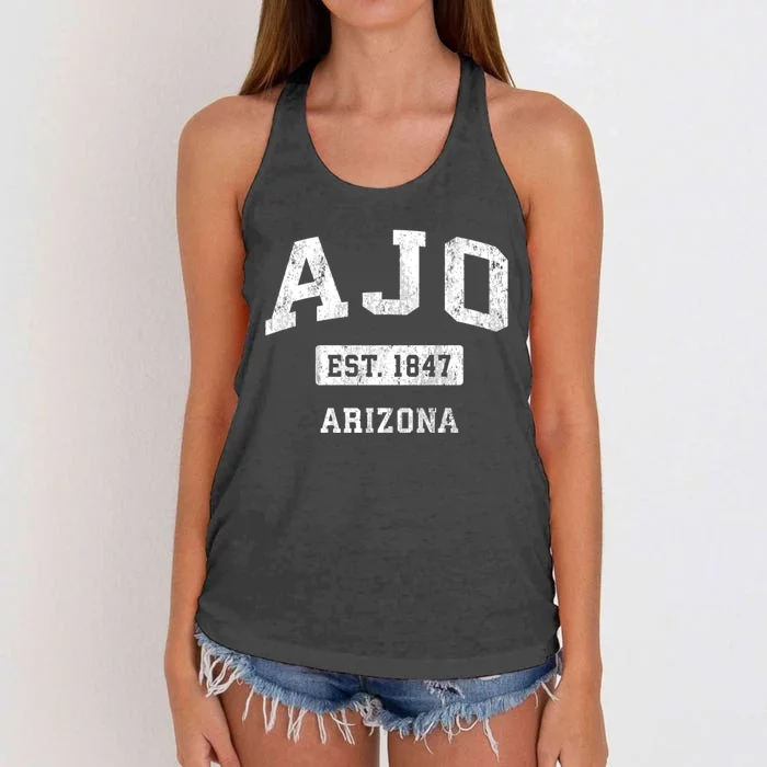 Ajo Arizona Az Vintage Sports Women's Knotted Racerback Tank