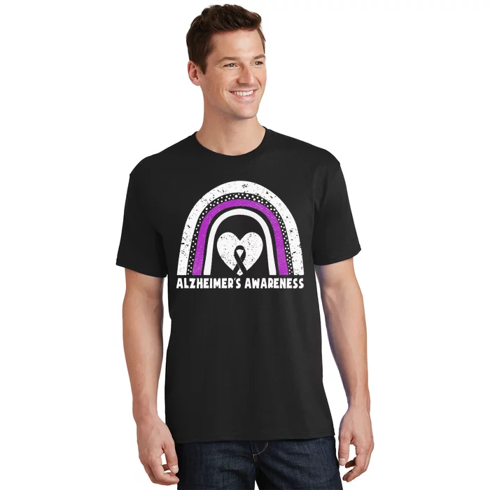 Alzheimers Awareness Alzheimers Purple Rainbow Cute T-Shirt