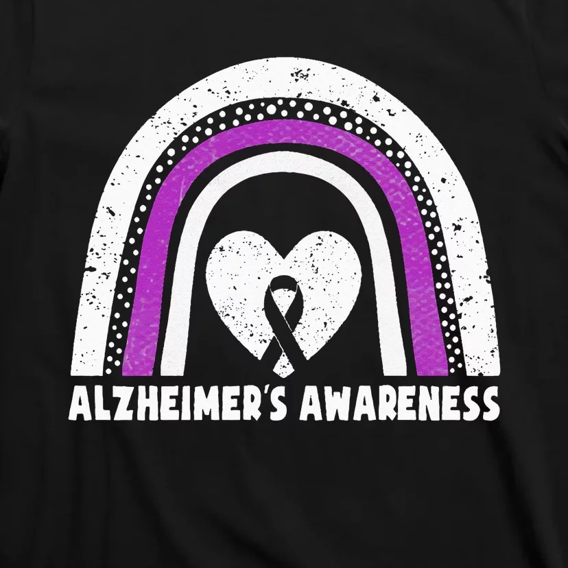 Alzheimers Awareness Alzheimers Purple Rainbow Cute T-Shirt