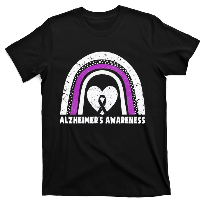 Alzheimers Awareness Alzheimers Purple Rainbow Cute T-Shirt