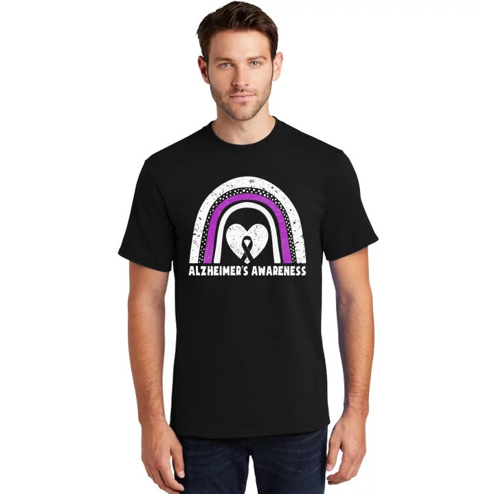 Alzheimers Awareness Alzheimers Purple Rainbow Cute Tall T-Shirt