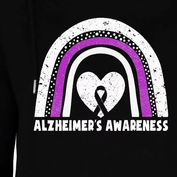 Alzheimers Awareness Alzheimers Purple Rainbow Cute Womens Funnel Neck Pullover Hood