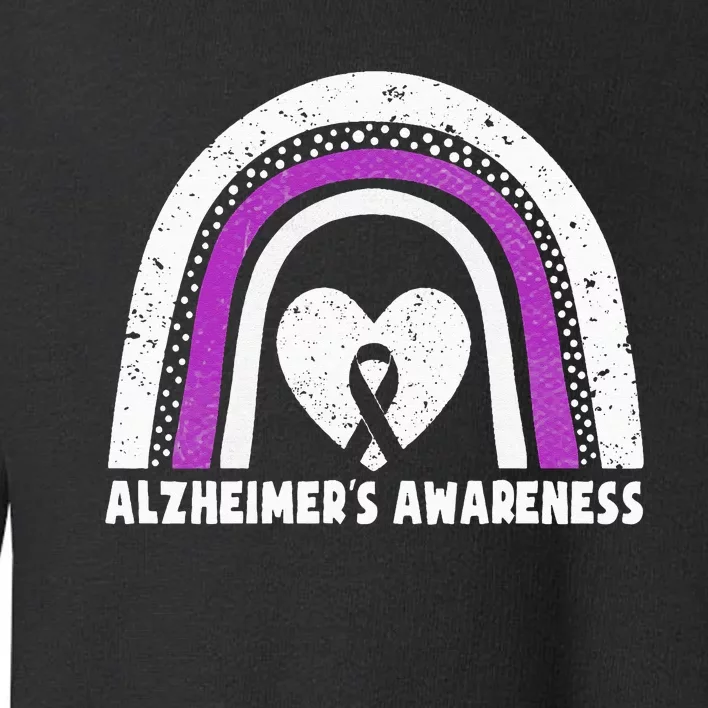 Alzheimers Awareness Alzheimers Purple Rainbow Cute Toddler Sweatshirt