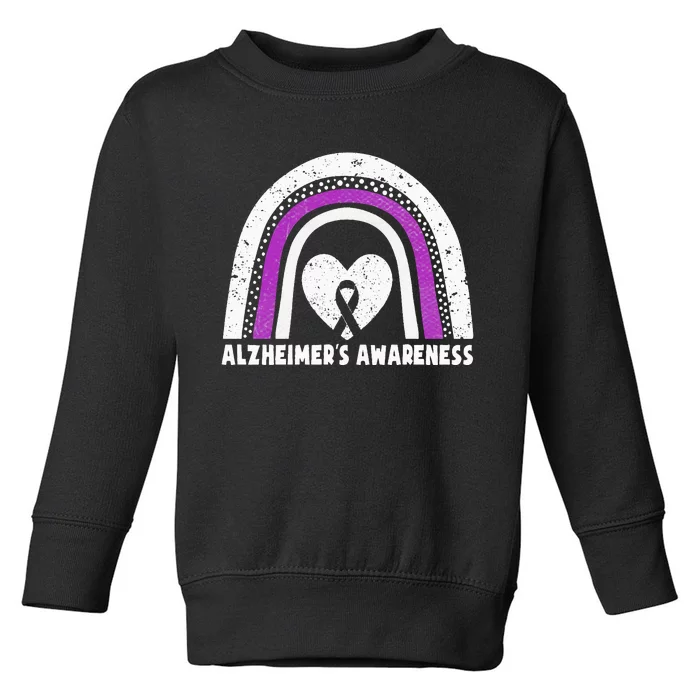 Alzheimers Awareness Alzheimers Purple Rainbow Cute Toddler Sweatshirt