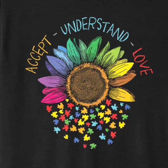 Autism Awareness Accept Understand Love Asd Rainbow Flower ChromaSoft Performance T-Shirt