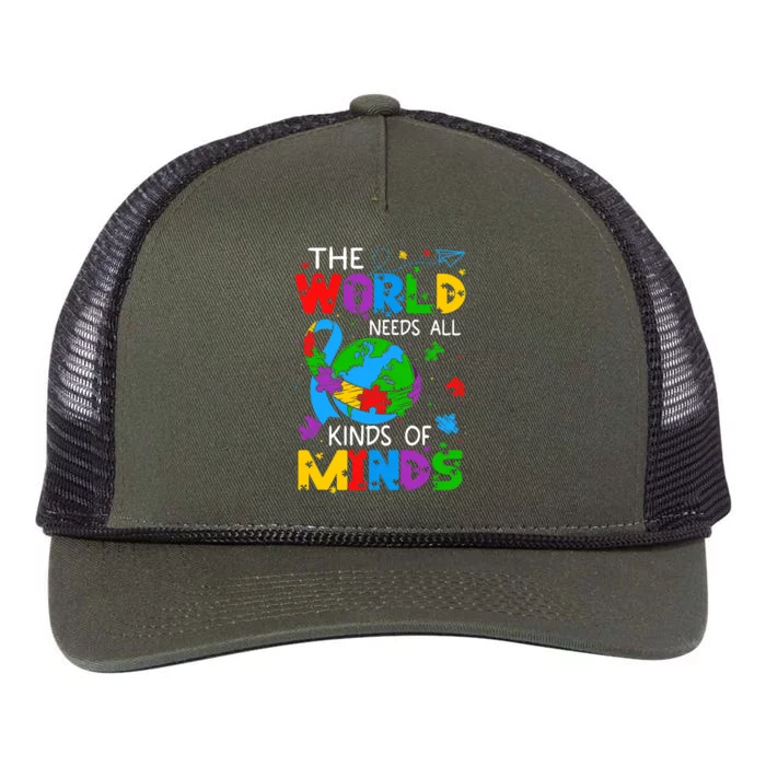 Autism Awareness All Kinds Of Minds Retro Rope Trucker Hat Cap