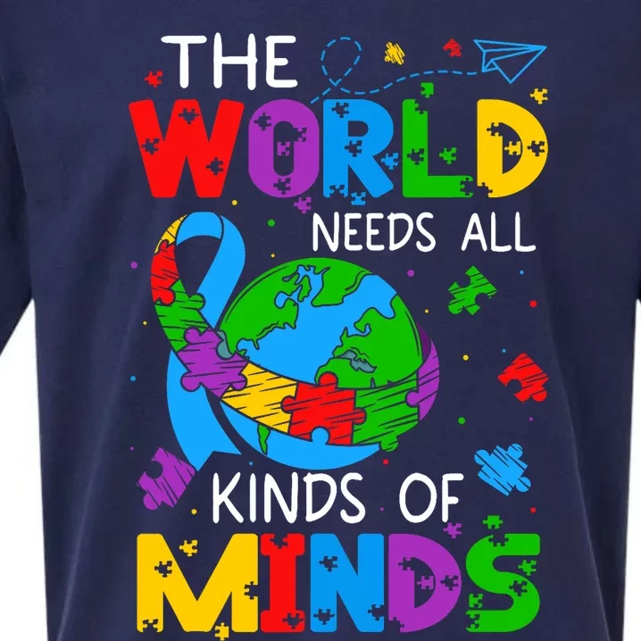 Autism Awareness All Kinds Of Minds Sueded Cloud Jersey T-Shirt