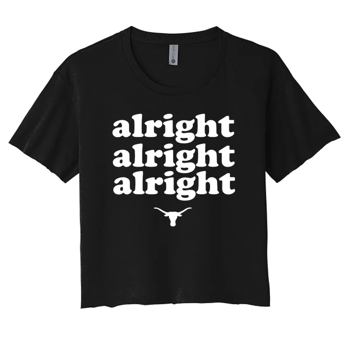 Alright, Alright, Alright Texas Bull Texas Pride State USA Women's Crop Top Tee