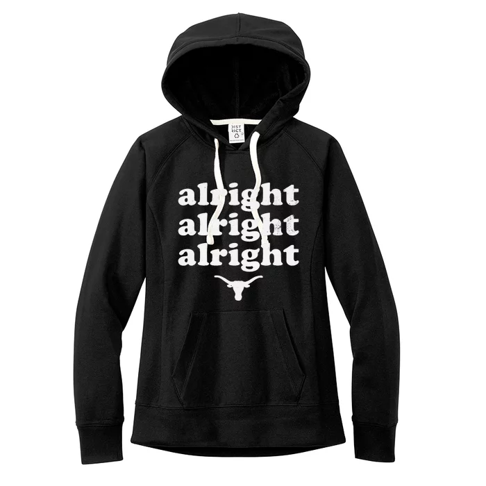 Alright Alright Alright Texas Bull Texas Pride State USA Women's Fleece Hoodie