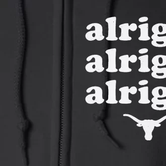 Alright Alright Alright Texas Bull Texas Pride State USA Full Zip Hoodie