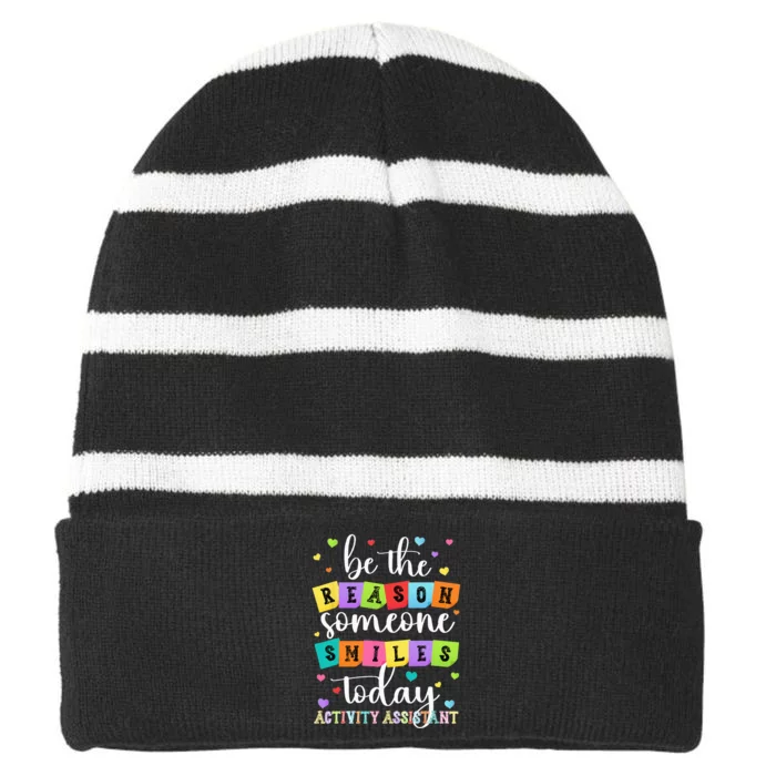 Activity Assistant Appreciation Activity Professional Week Striped Beanie with Solid Band