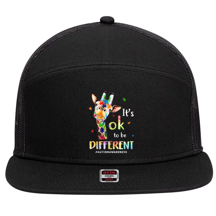 Autism Awareness Acceptance Its Ok To Be Different 7 Panel Mesh Trucker Snapback Hat