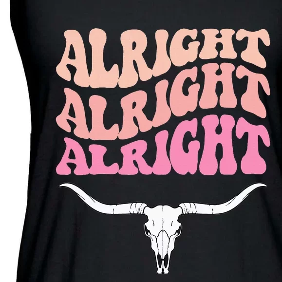 Alright Alright Alright Texas Bull Texas Pride State Usa Ladies Essential Flowy Tank