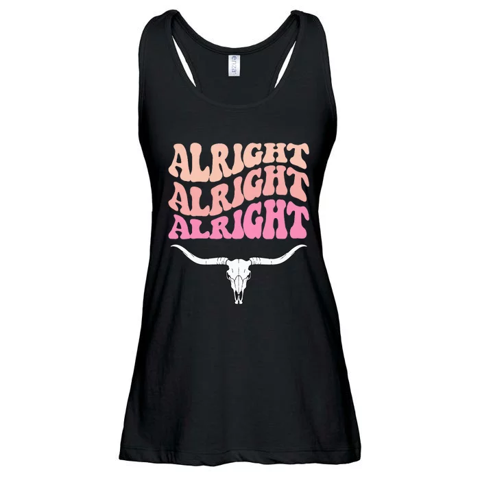 Alright Alright Alright Texas Bull Texas Pride State Usa Ladies Essential Flowy Tank