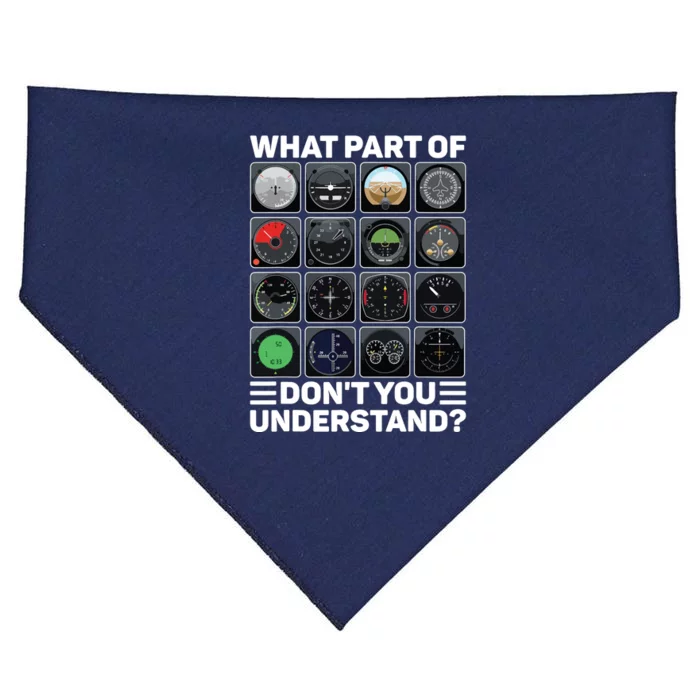 Airline Aircraft Airplane Pilot Tools Instruments Indicators USA-Made Doggie Bandana