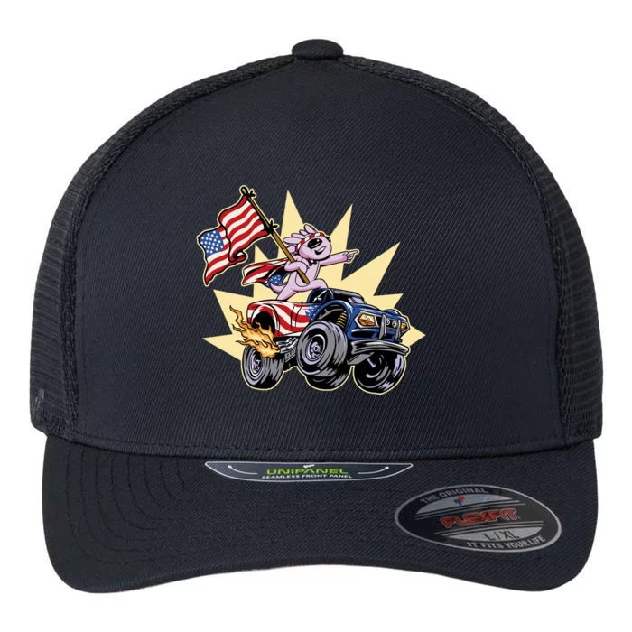 American Axolotl Animal Flexfit Unipanel Trucker Cap