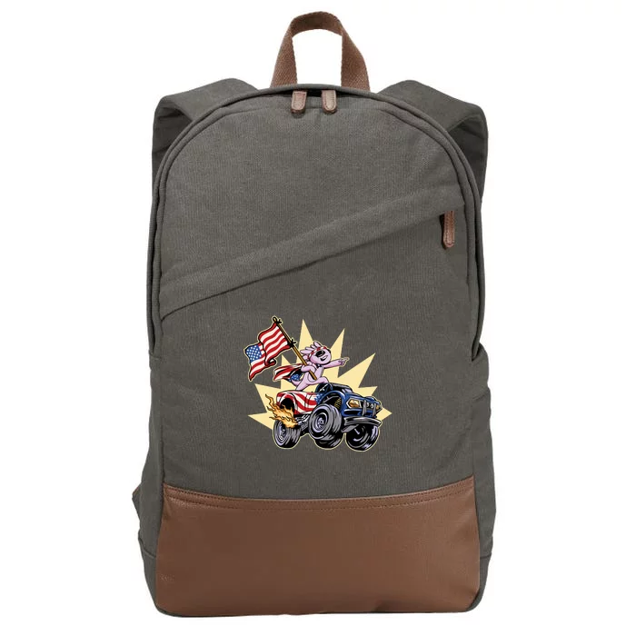 American Axolotl Animal Cotton Canvas Backpack