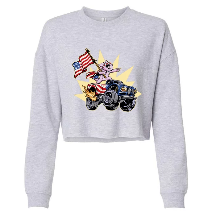 American Axolotl Animal Cropped Pullover Crew