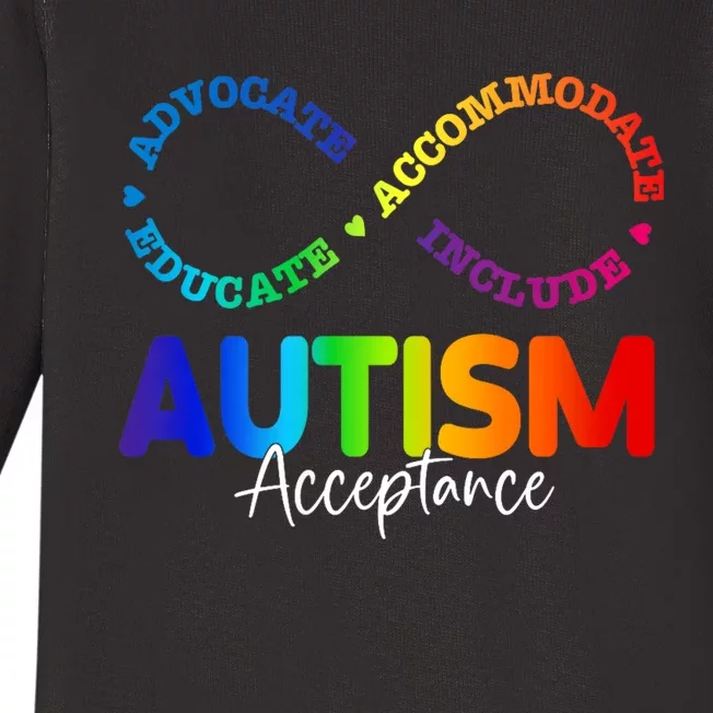 Autism Awareness Acceptance Infinity Symbol Baby Long Sleeve Bodysuit