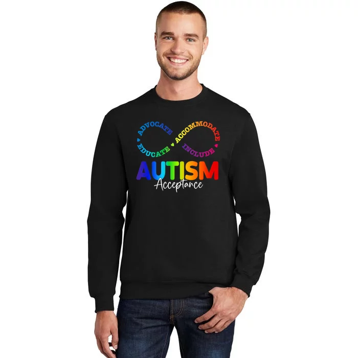 Autism Awareness Acceptance Infinity Symbol Tall Sweatshirt