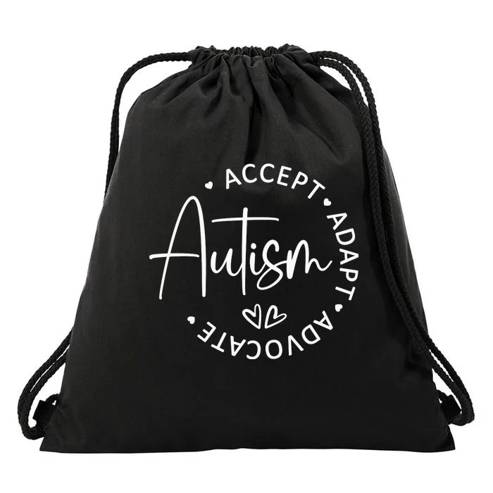 Autism Accept Adapt Advocate Drawstring Bag