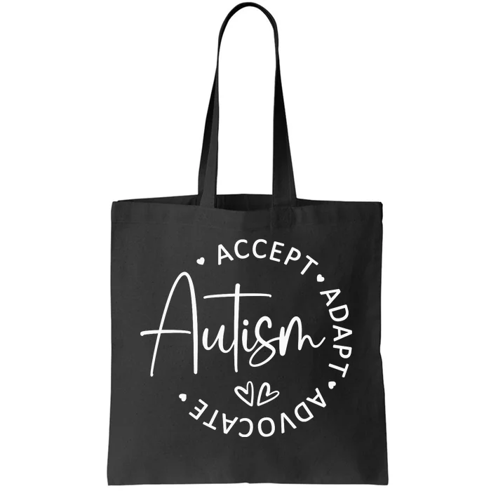 Autism Accept Adapt Advocate Tote Bag