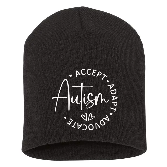 Autism Accept Adapt Advocate Short Acrylic Beanie