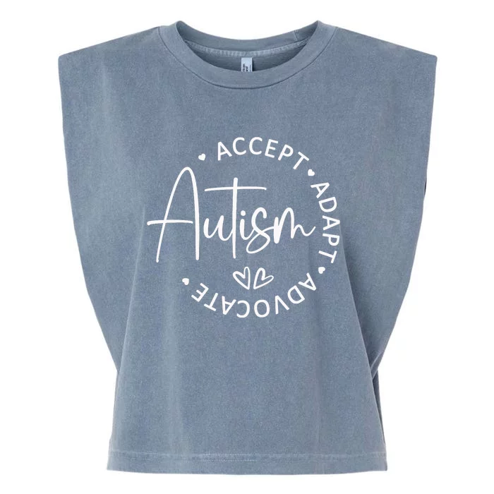 Autism Accept Adapt Advocate Garment-Dyed Women's Muscle Tee