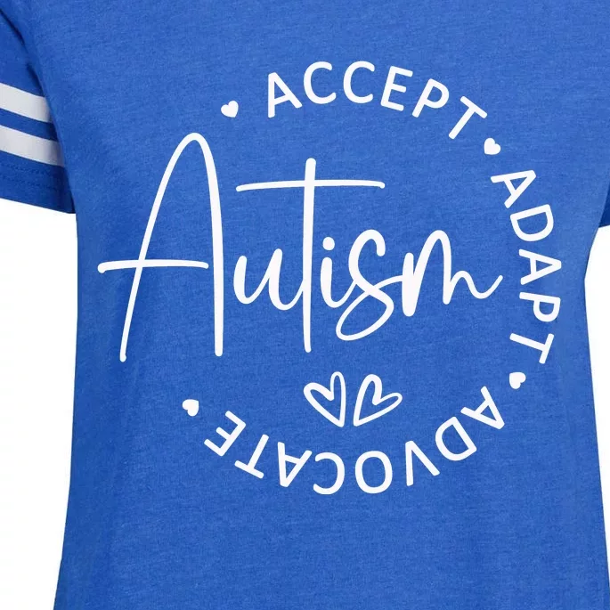 Autism Accept Adapt Advocate Enza Ladies Jersey Football T-Shirt