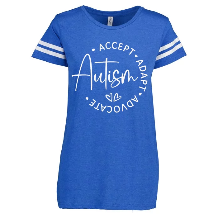 Autism Accept Adapt Advocate Enza Ladies Jersey Football T-Shirt