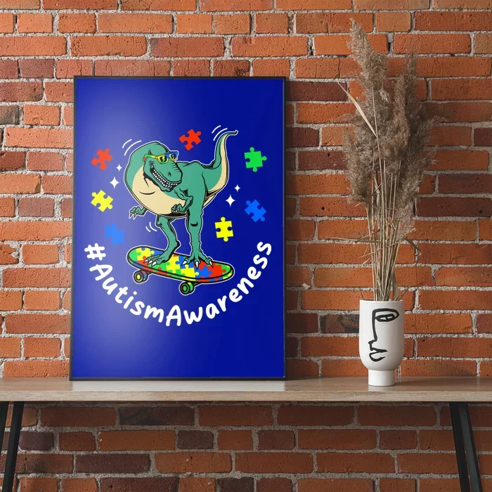 #Autismawareness Autism Awareness Dinosaur Family Fan Cool Gift Poster