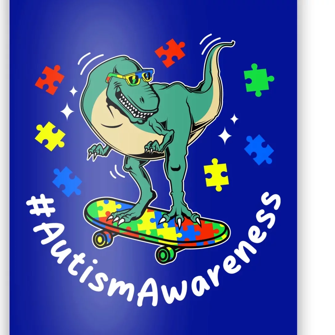 #Autismawareness Autism Awareness Dinosaur Family Fan Cool Gift Poster