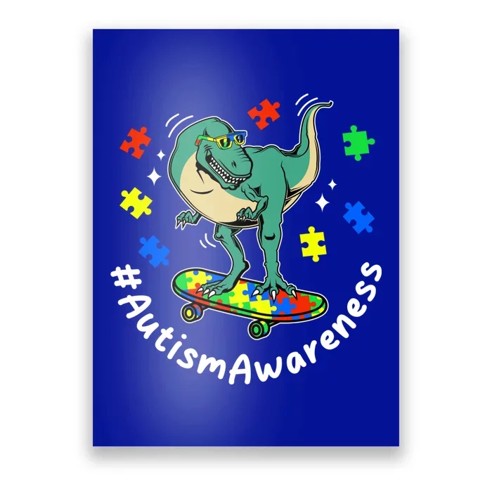 #Autismawareness Autism Awareness Dinosaur Family Fan Cool Gift Poster