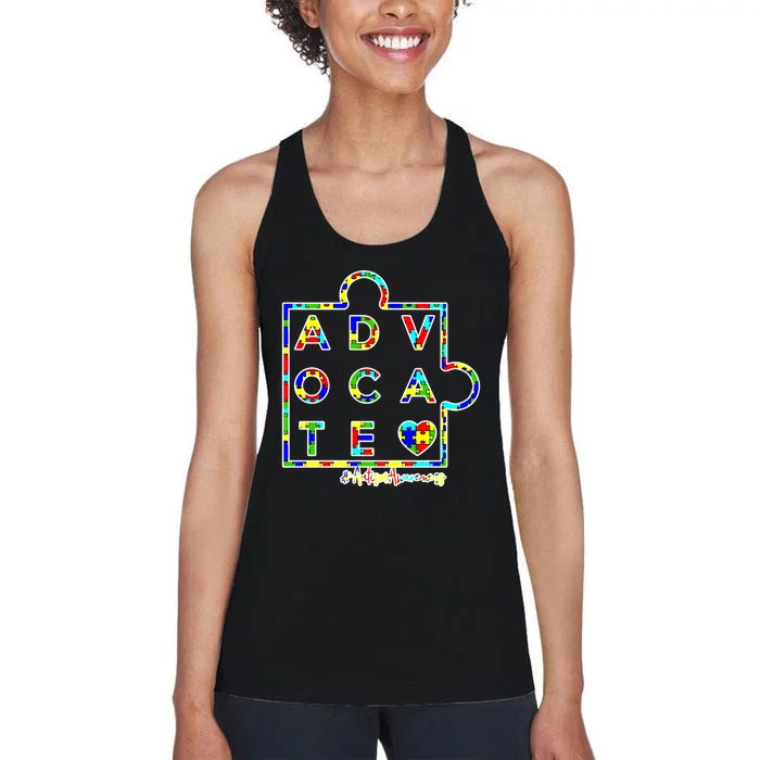 Autism Awareness Advocate Autism Women's Racerback Tank