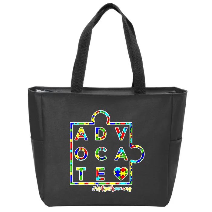 Autism Awareness Advocate Autism Zip Tote Bag