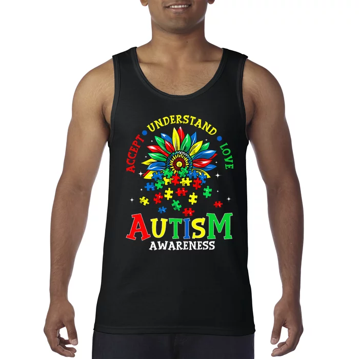 Autism Awareness Accept Understand Love Autism Mom Tank Top