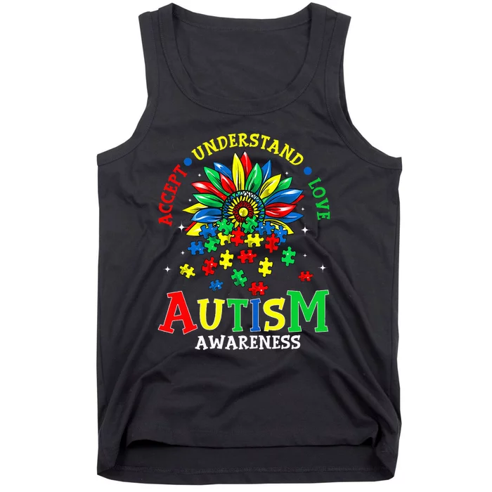 Autism Awareness Accept Understand Love Autism Mom Tank Top